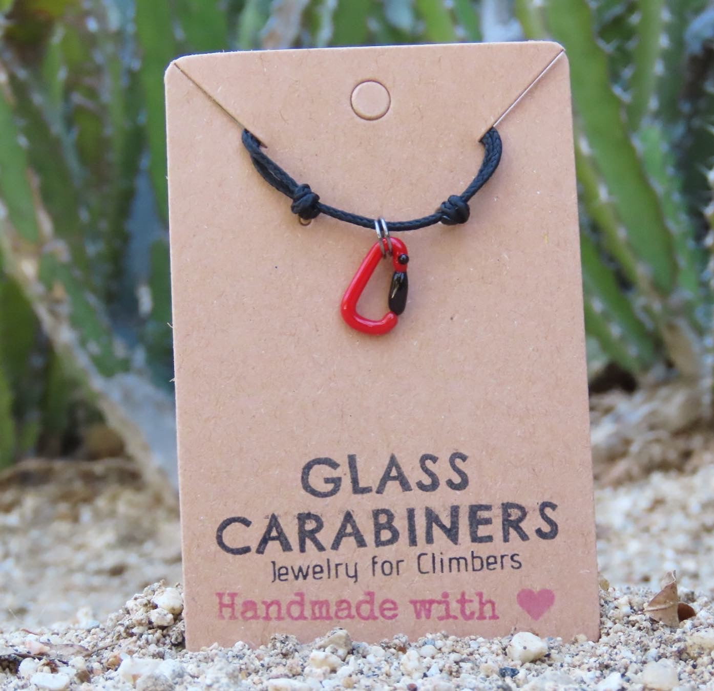 Red Necklace | Climbing Gift | Glass Carabiner