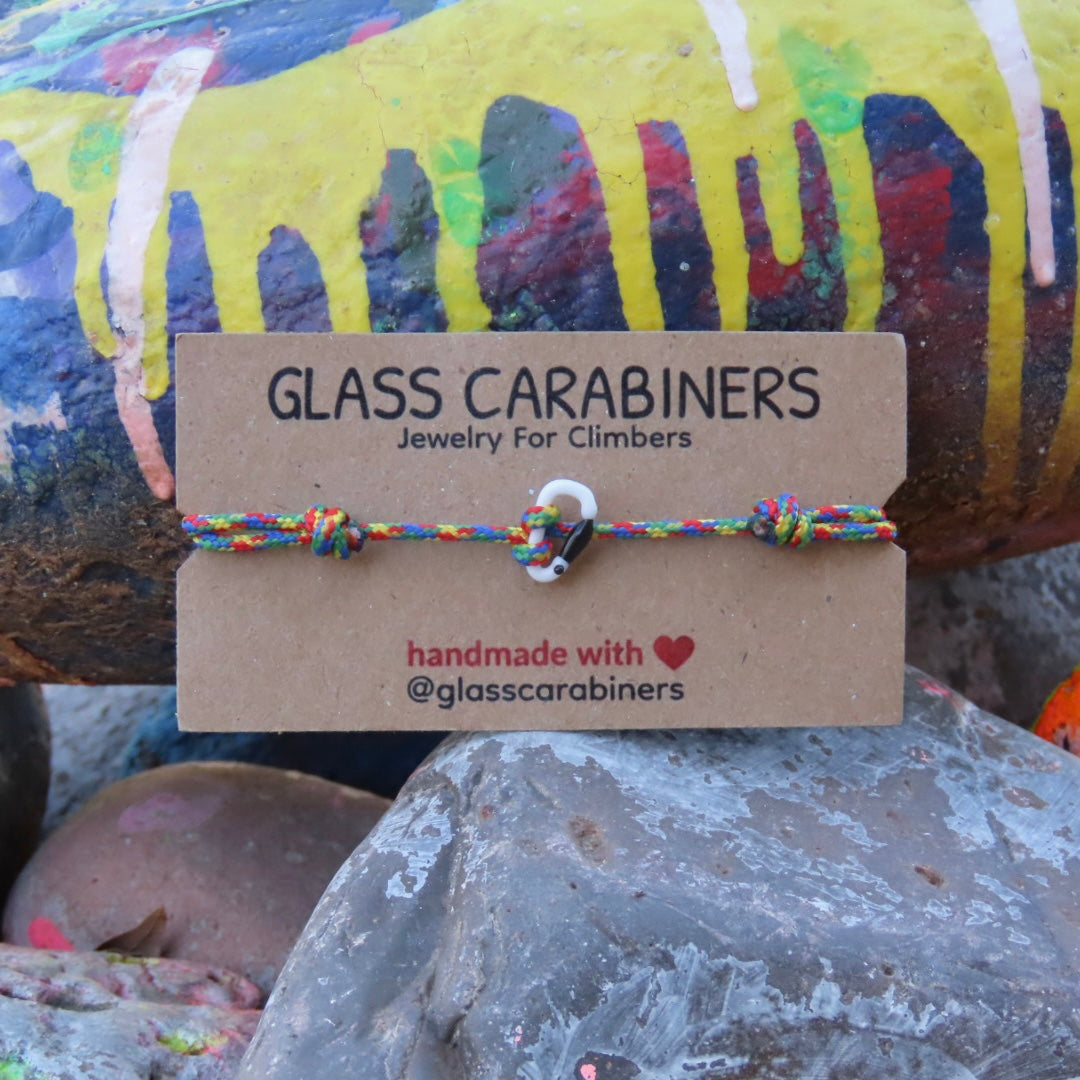 White Bracelet | Glass Carabiner | Rock Climbing Gift