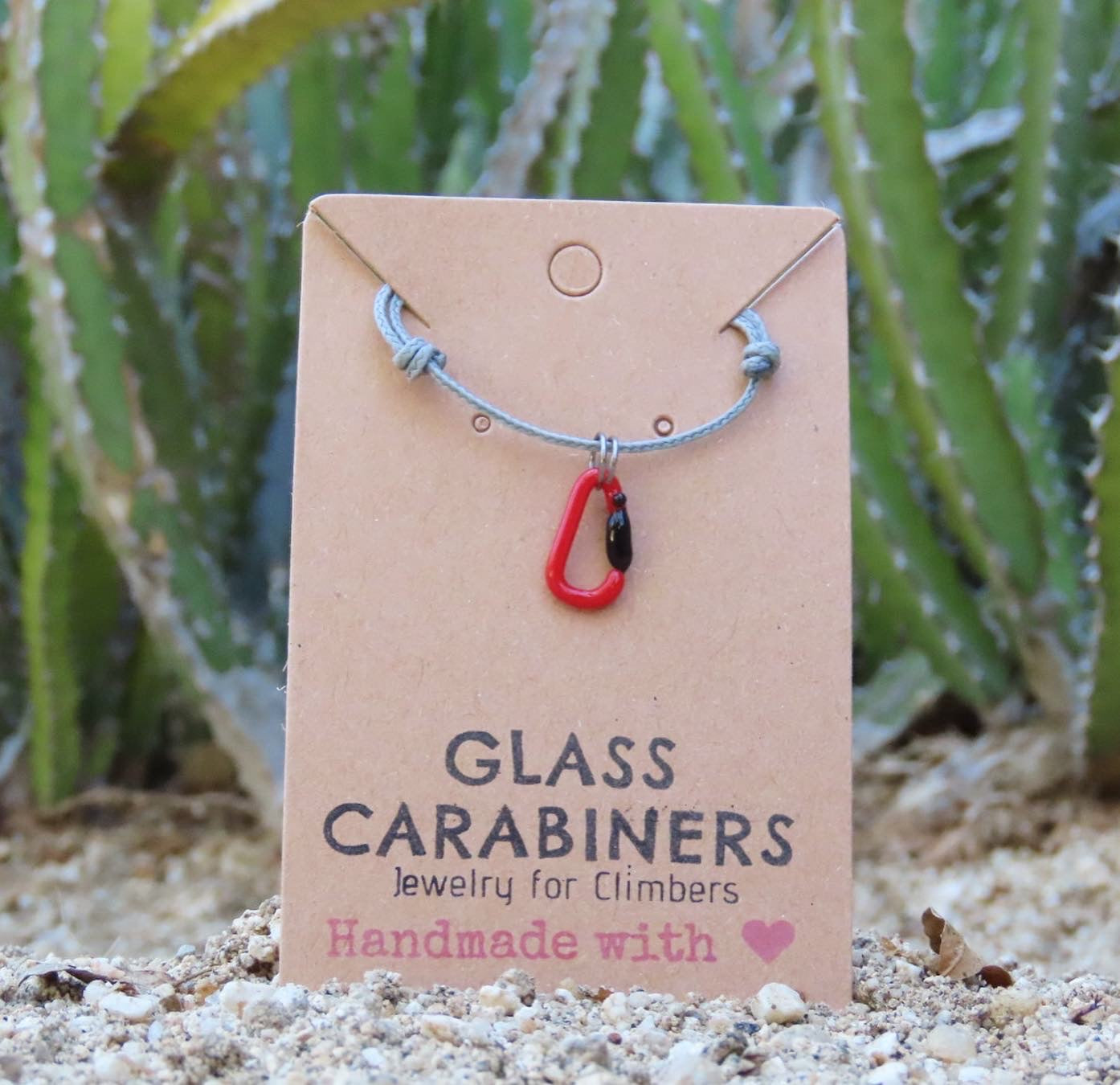 Red Necklace | Climbing Gift | Glass Carabiner