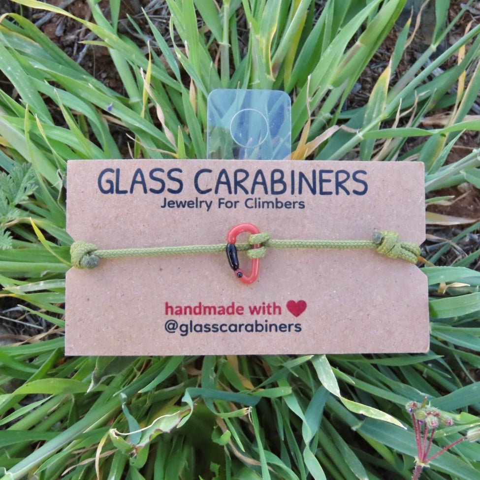 Coral Bracelet | Glass Carabiners | Rock Climbing Gift
