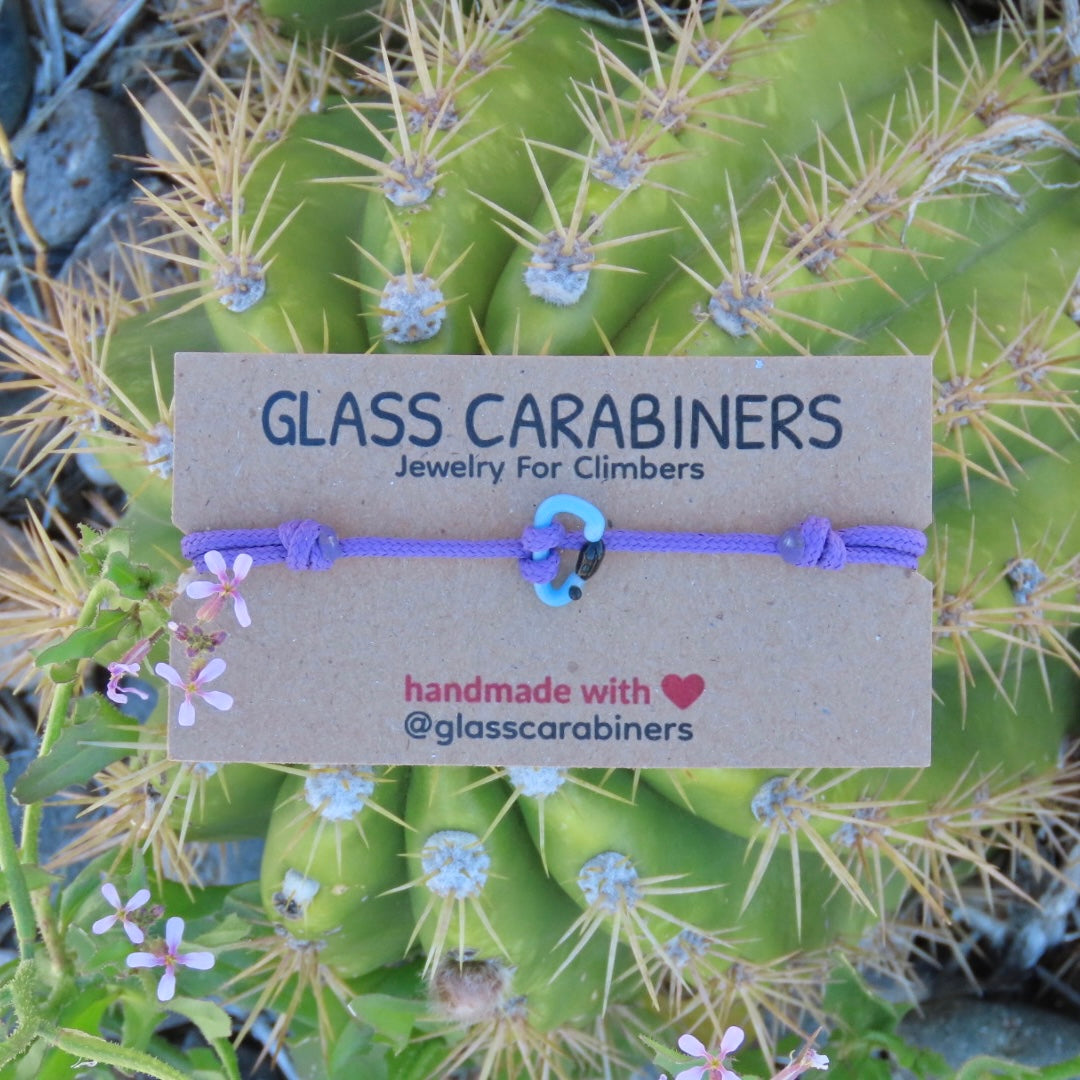 Baby Blue Bracelet | Glass Carabiners | Rock Climbing Gift