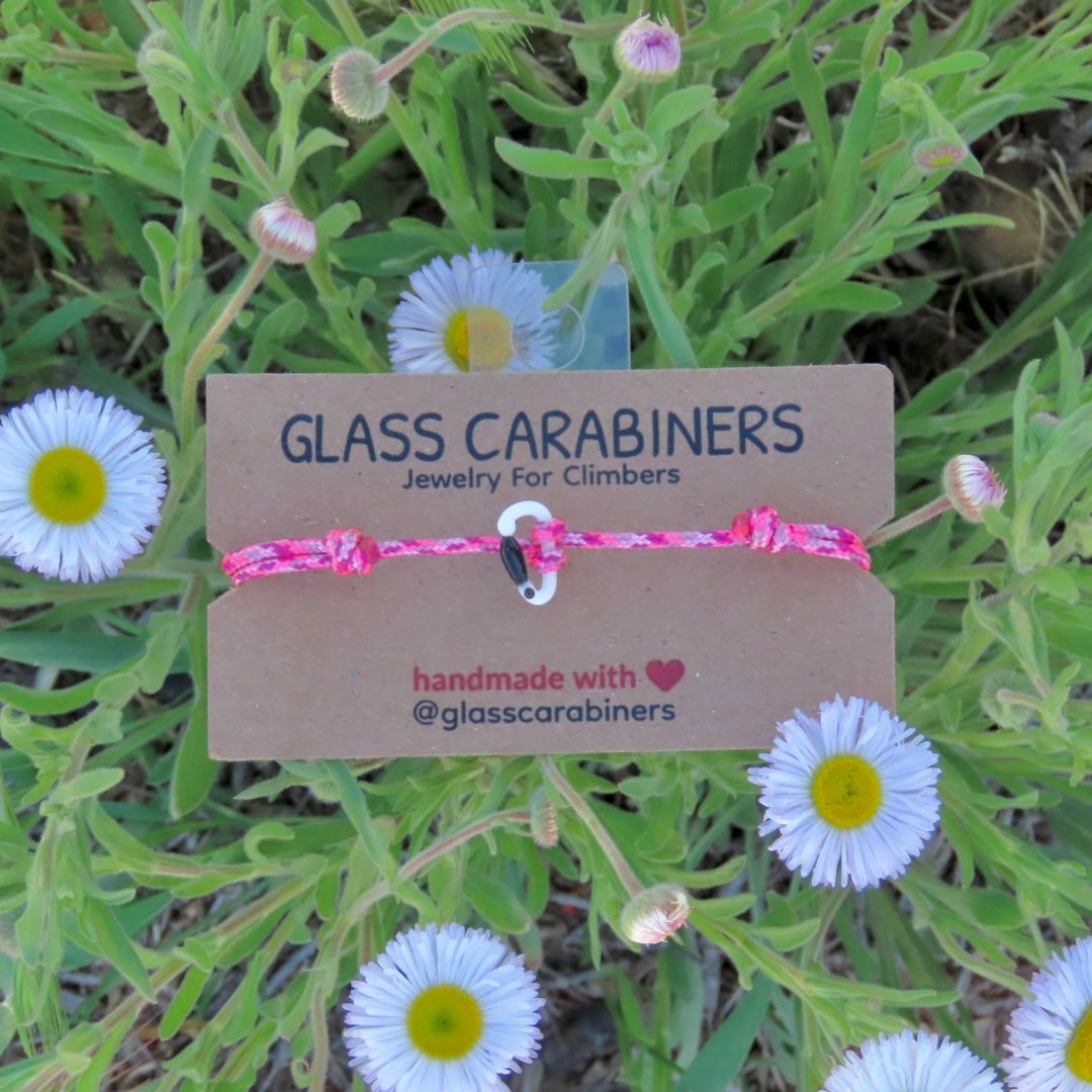 White Bracelet | Glass Carabiner | Rock Climbing Gift