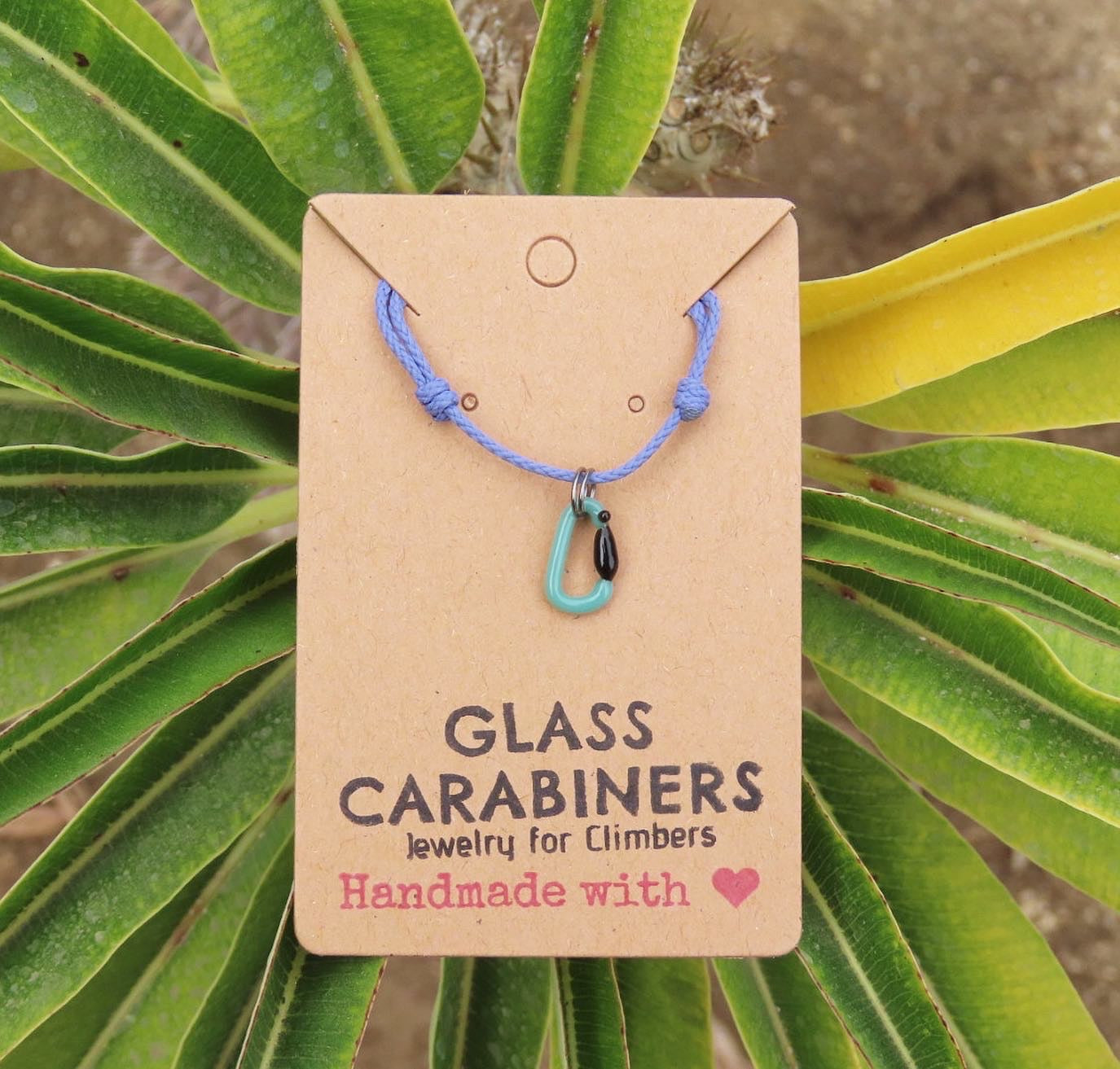 Mint Necklace | Climbing Gift | Glass Carabiner