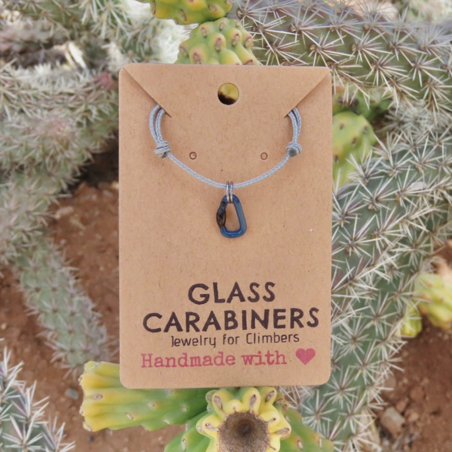 Deep Blue Necklace | Climbing Gift | Glass Carabiner