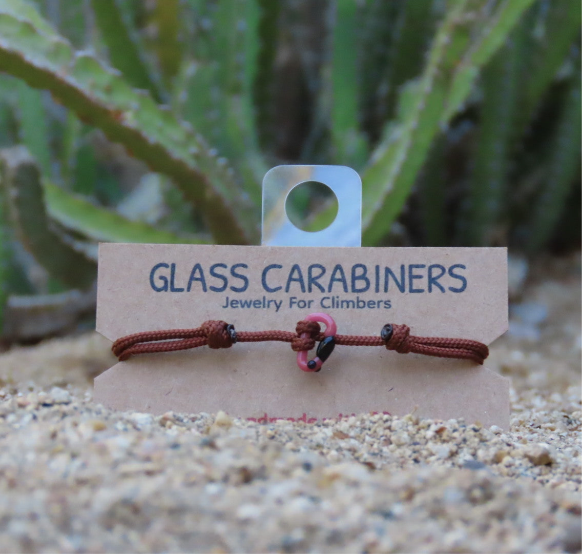 NEW Hot Pink Bracelet |Glass Carabiner | Rock Climbing Gift