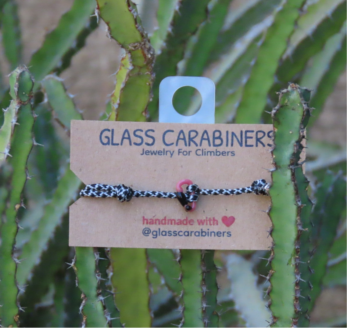NEW Hot Pink Bracelet |Glass Carabiner | Rock Climbing Gift