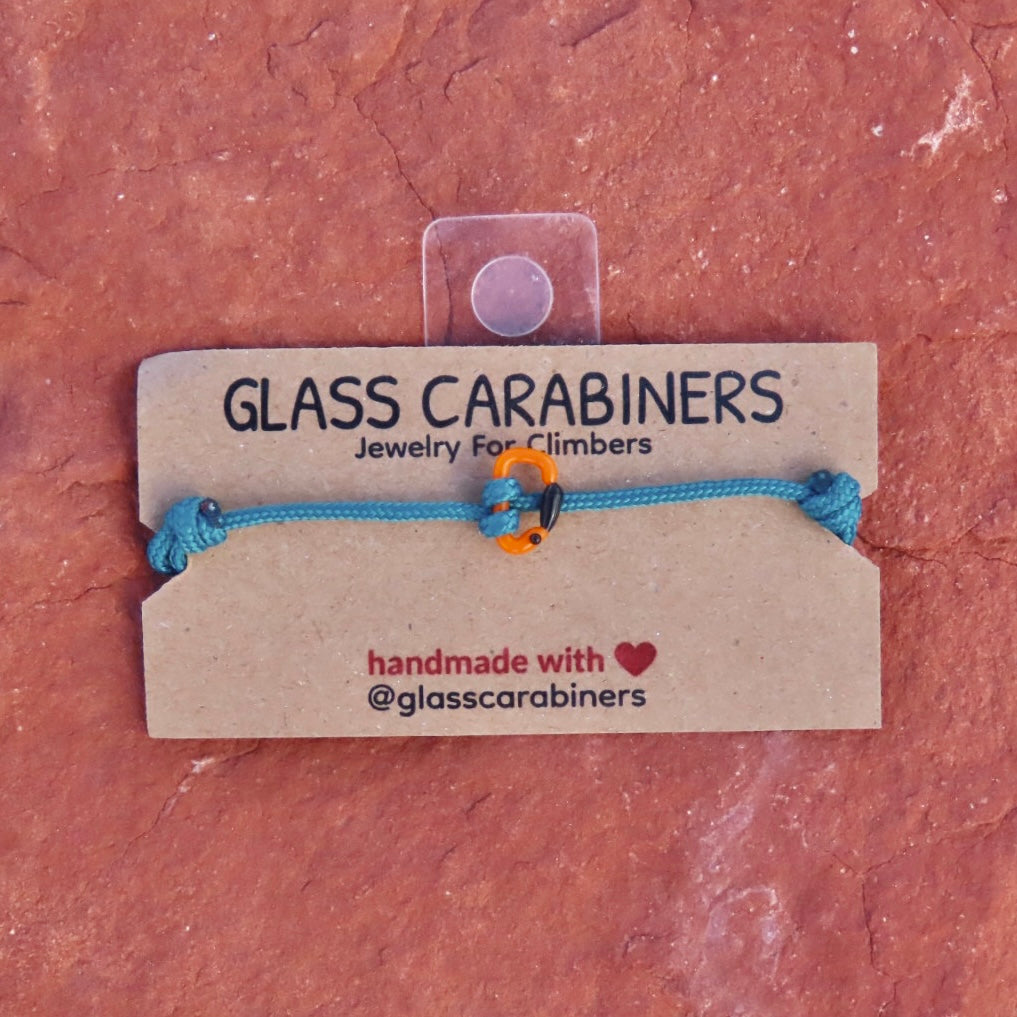 Orange Bracelet | Glass Carabiner | Rock Climbing Gift
