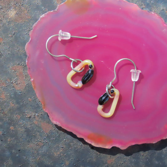 NEW Cream Earrings | Gift for a Climber | Glass Carabiners