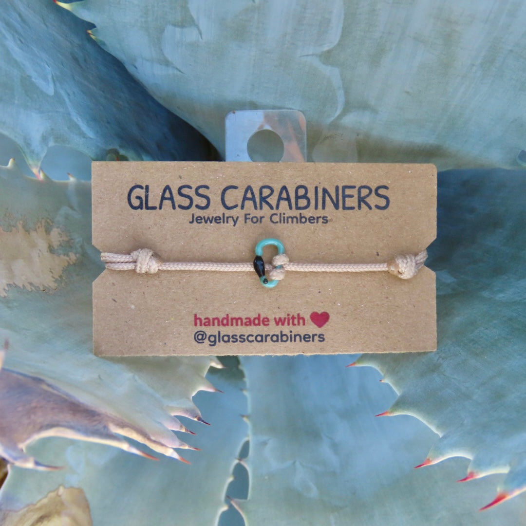 Mint Green Bracelet | Glass Carabiner | Rock Climbing Gift