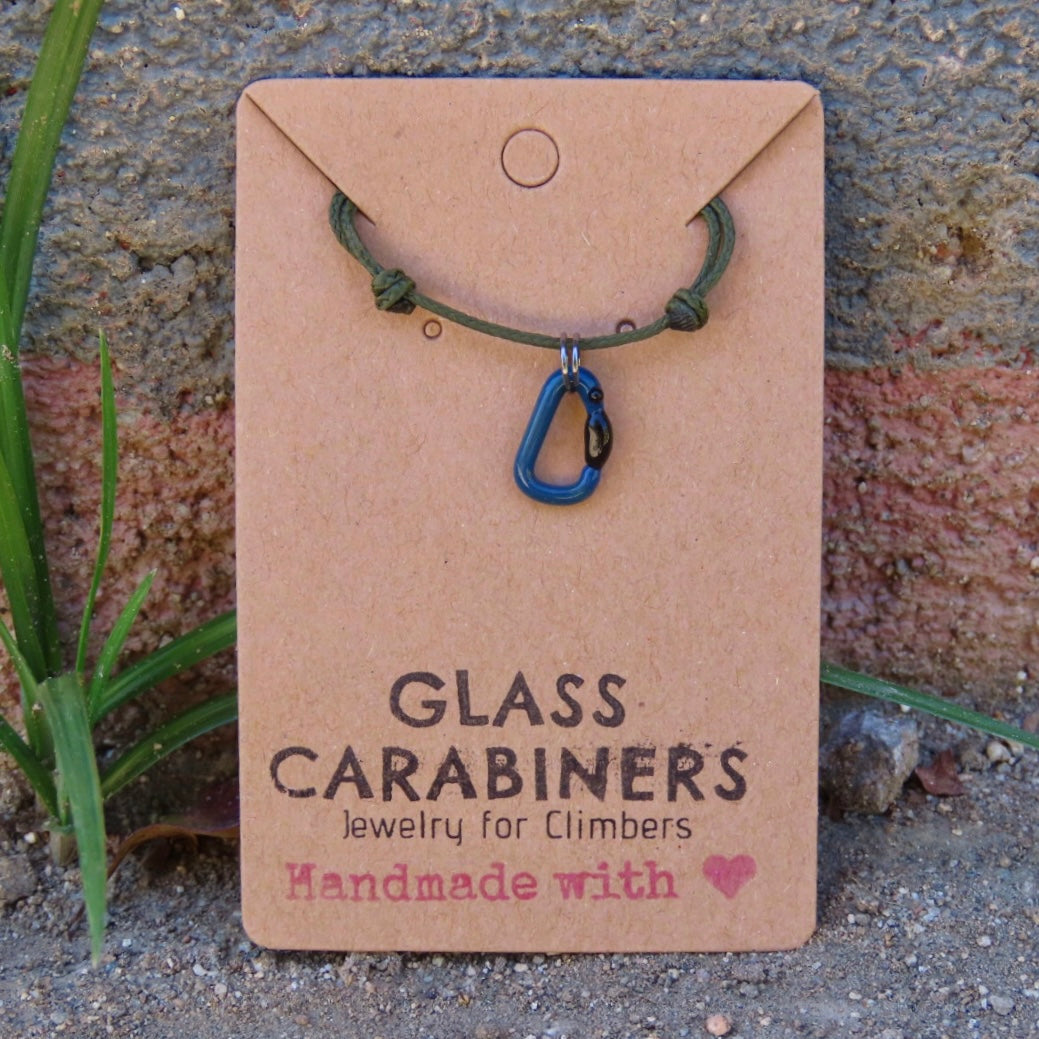 Deep Blue Necklace | Climbing Gift | Glass Carabiner