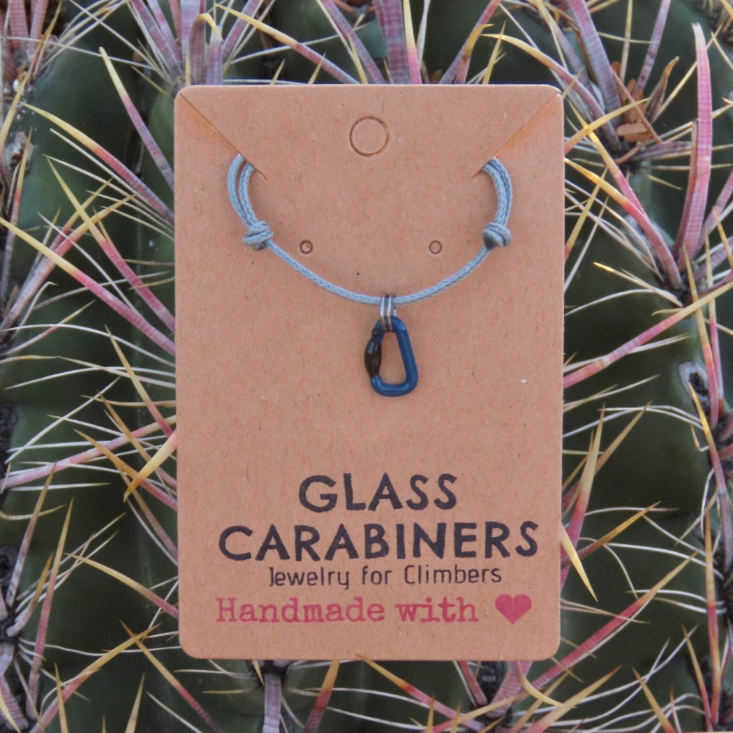 Deep Blue Necklace | Climbing Gift | Glass Carabiner