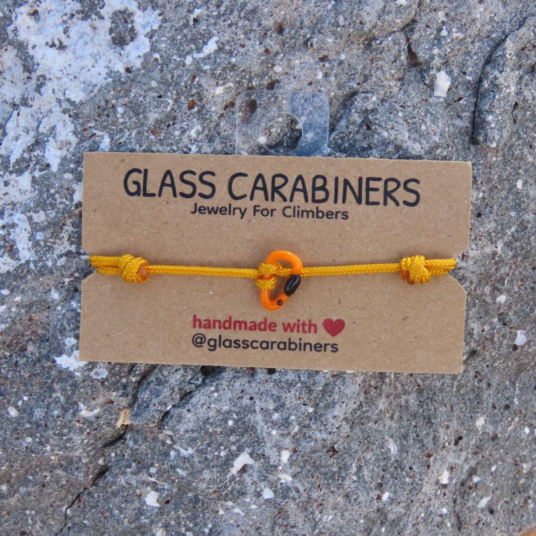 Orange Bracelet | Glass Carabiner | Rock Climbing Gift