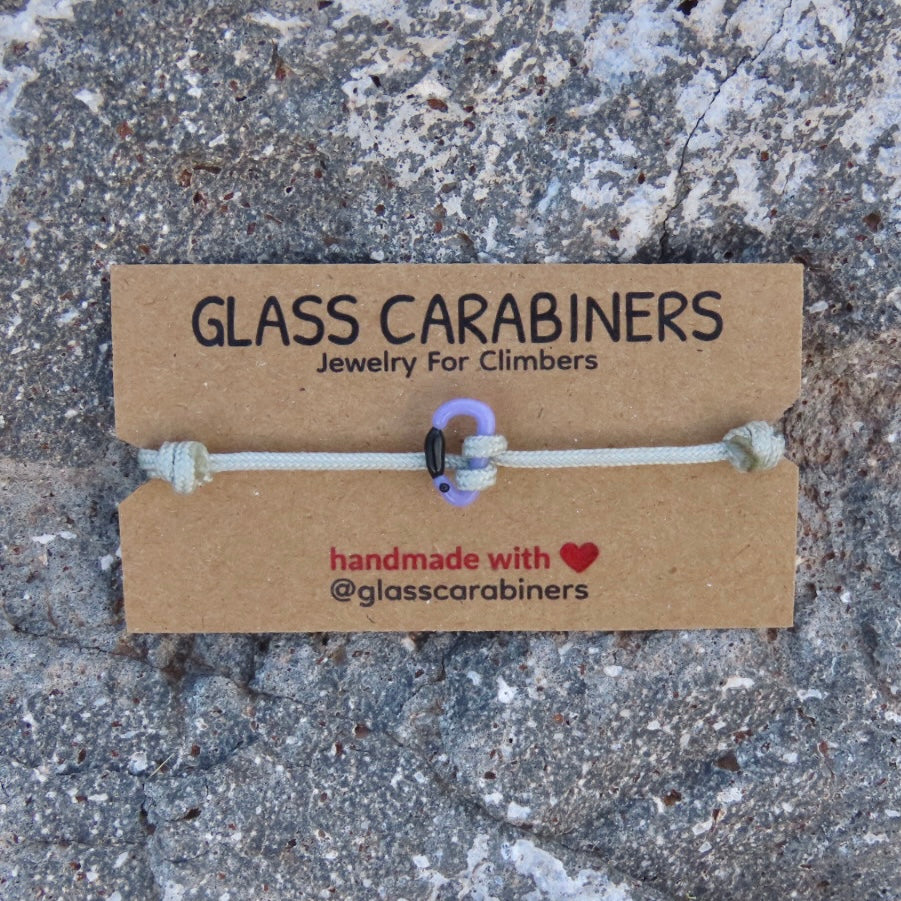 Lavender Bracelet | Glass Carabiner | Rock Climbing Gift