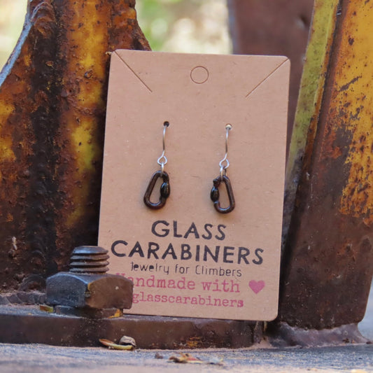 NEW Chocolate Earrings | Gift for a Climber | Glass Carabiners