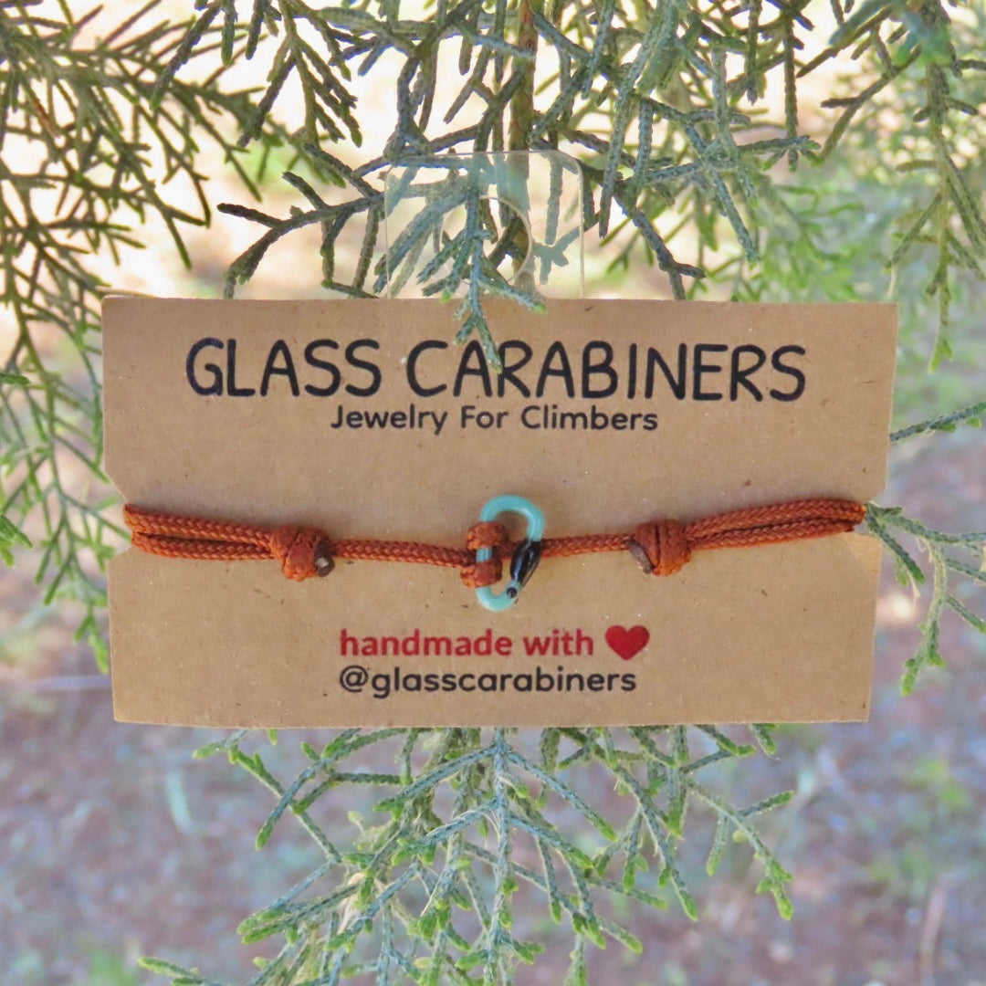Mint Green Bracelet | Glass Carabiner | Rock Climbing Gift