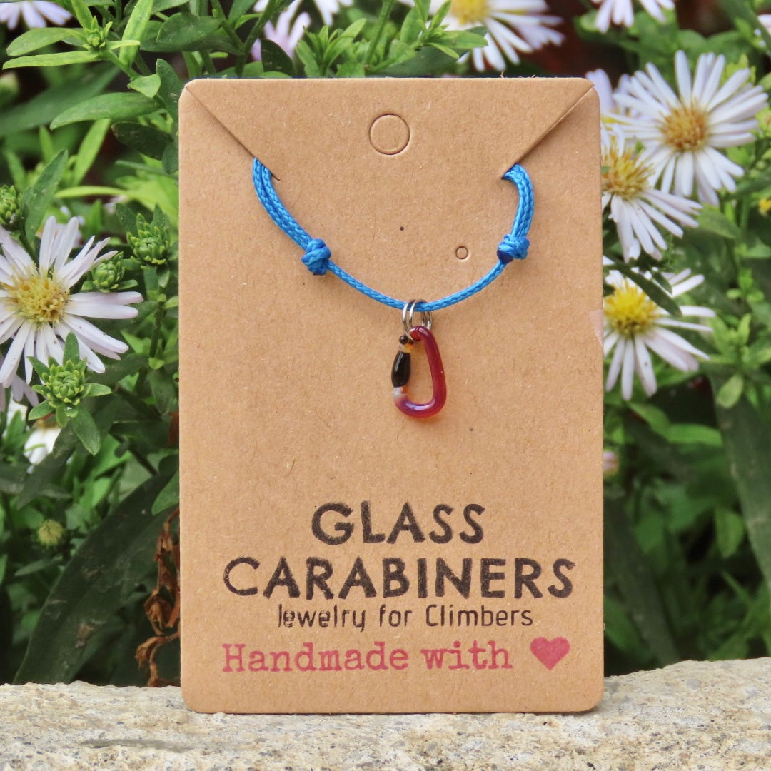 Rainbow Necklace | Climbing Gift | Glass Carabiner