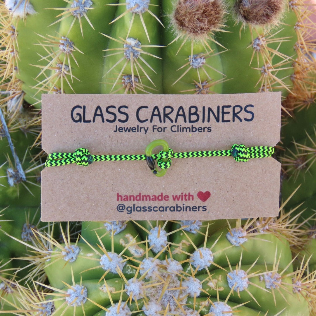 Green Bracelet | Glass Carabiners | Rock Climbing Gift