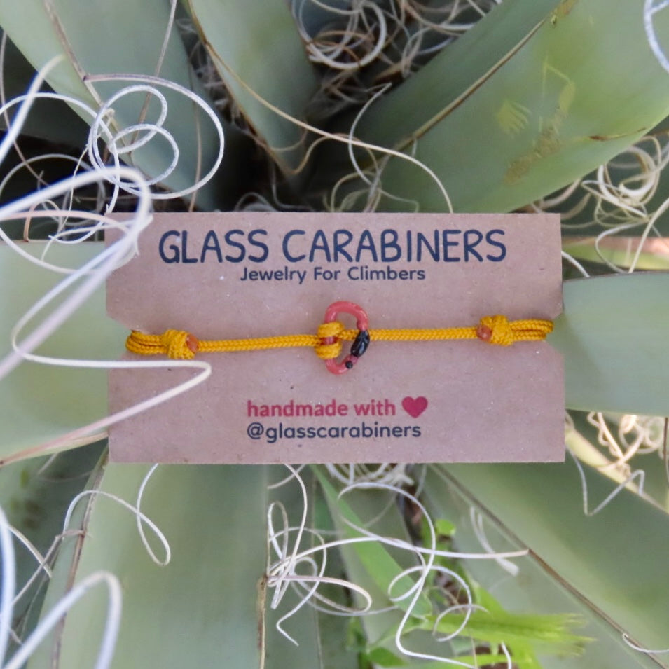Coral Bracelet | Glass Carabiners | Rock Climbing Gift