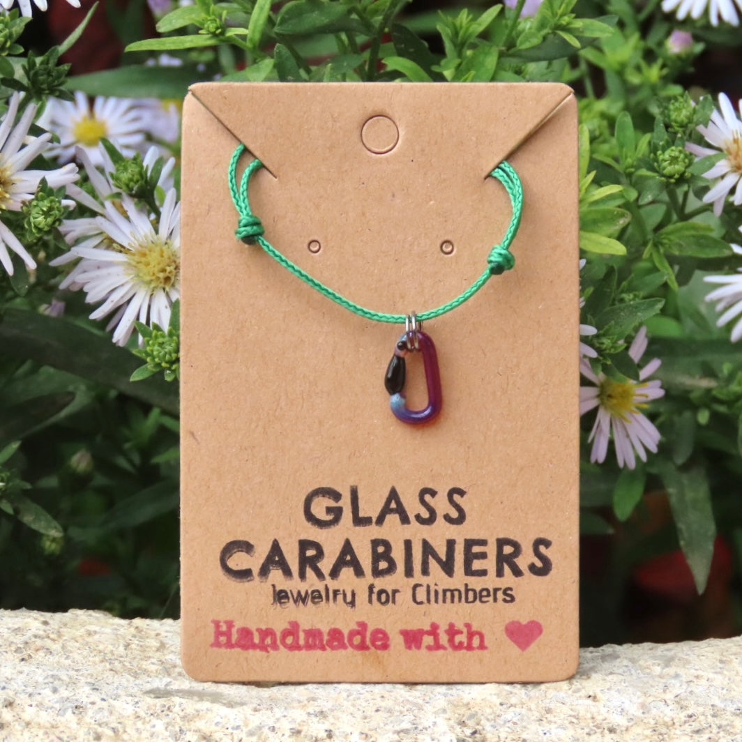 Rainbow Necklace | Climbing Gift | Glass Carabiner