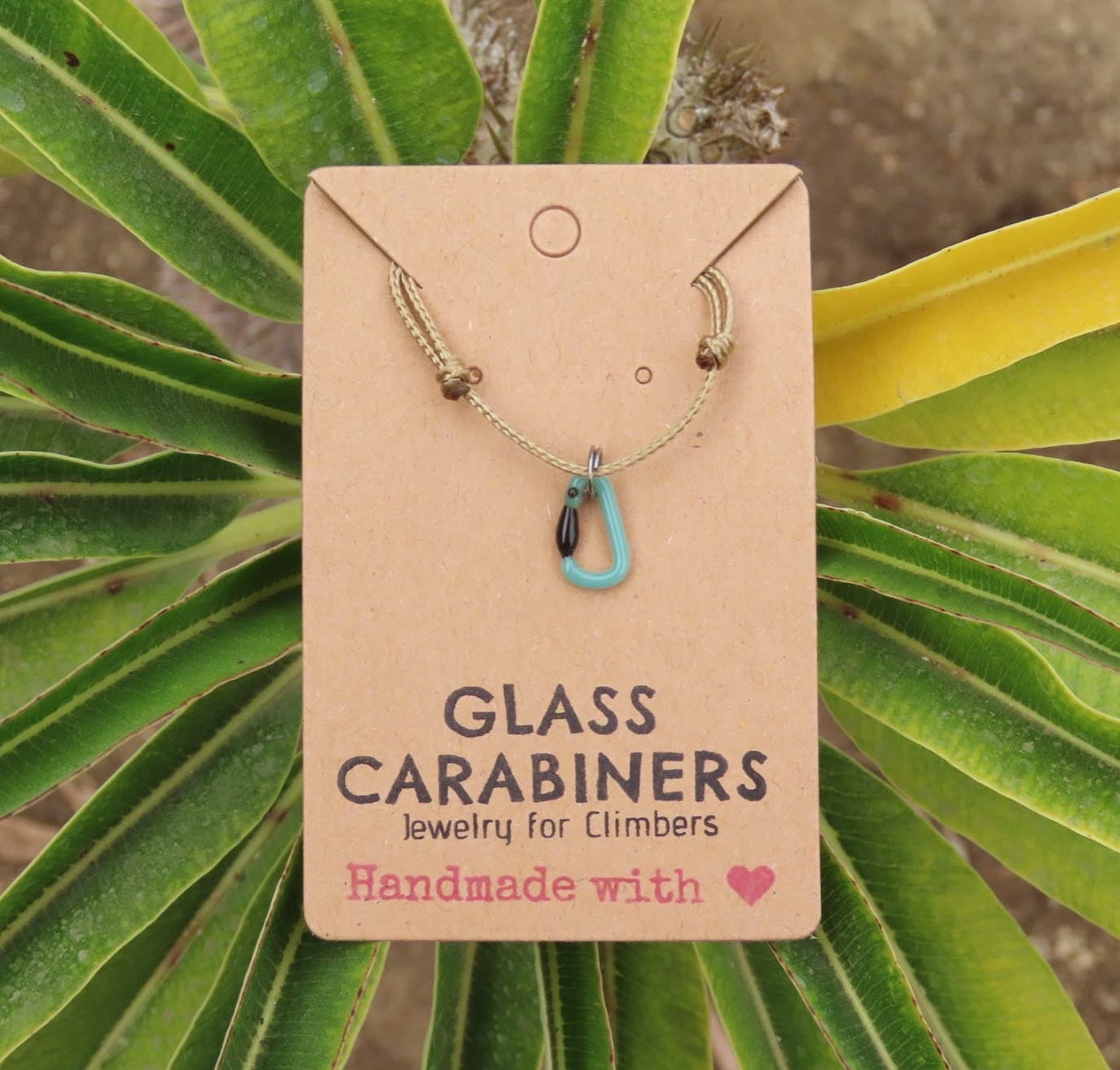 Mint Necklace | Climbing Gift | Glass Carabiner