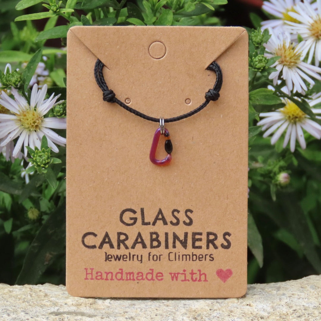 Rainbow Necklace | Climbing Gift | Glass Carabiner