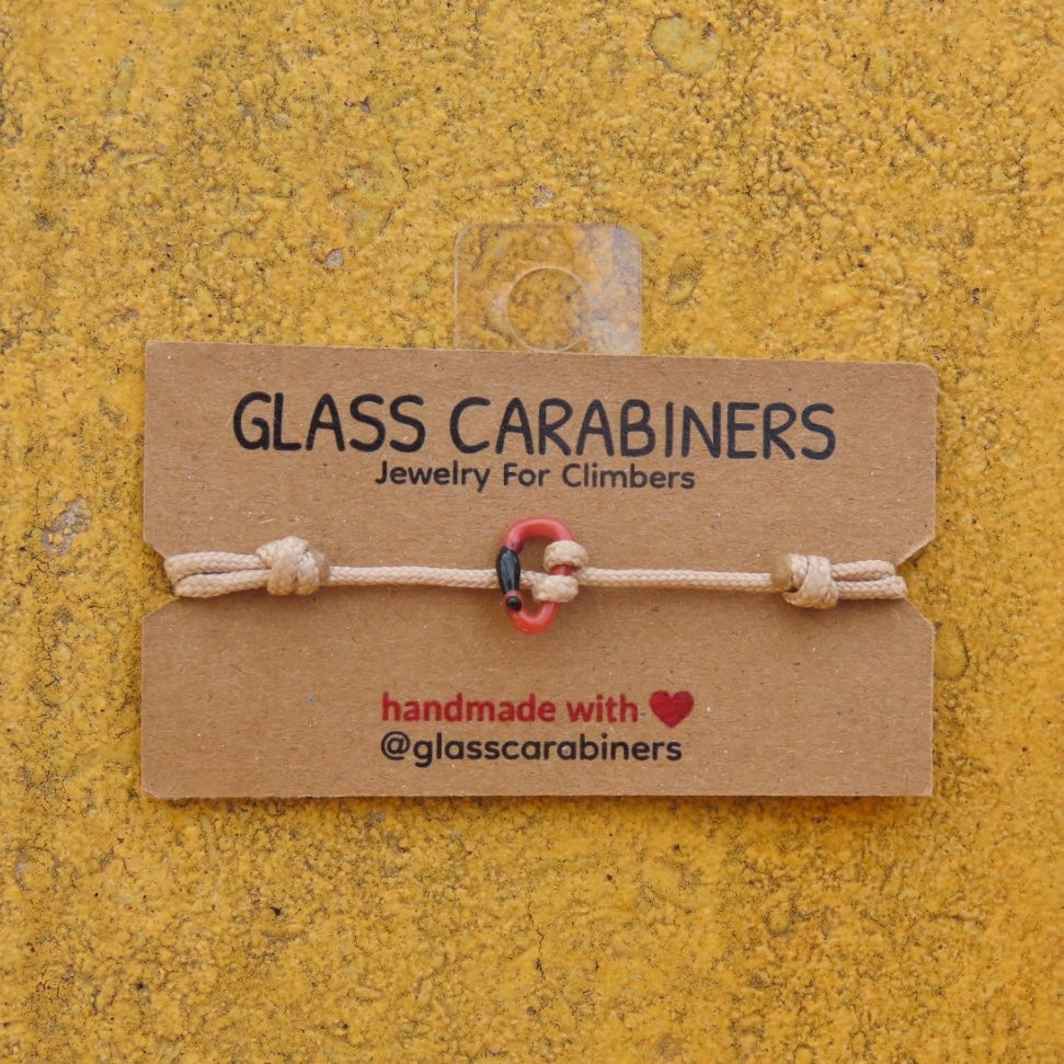 Coral Bracelet | Glass Carabiners | Rock Climbing Gift