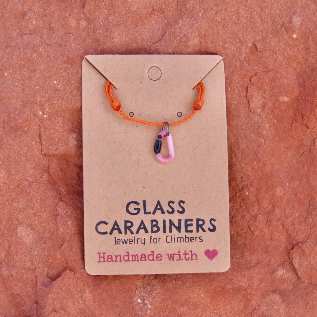 Pink Necklace | Climbing Gift | Glass Carabiner
