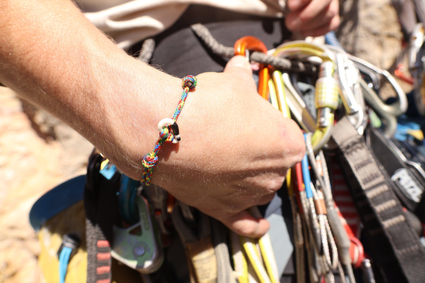 White Bracelet | Glass Carabiner | Rock Climbing Gift