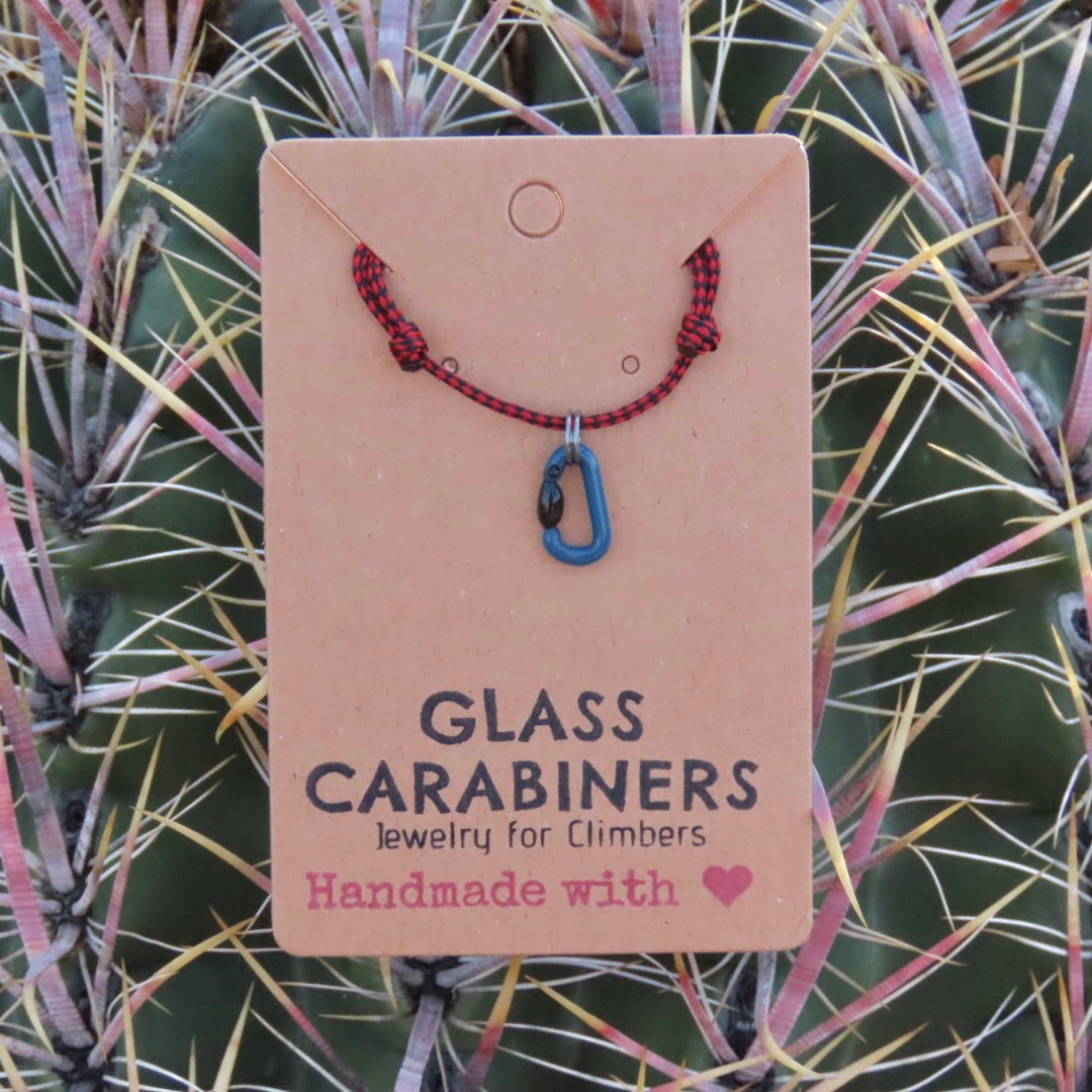 Deep Blue Necklace | Climbing Gift | Glass Carabiner