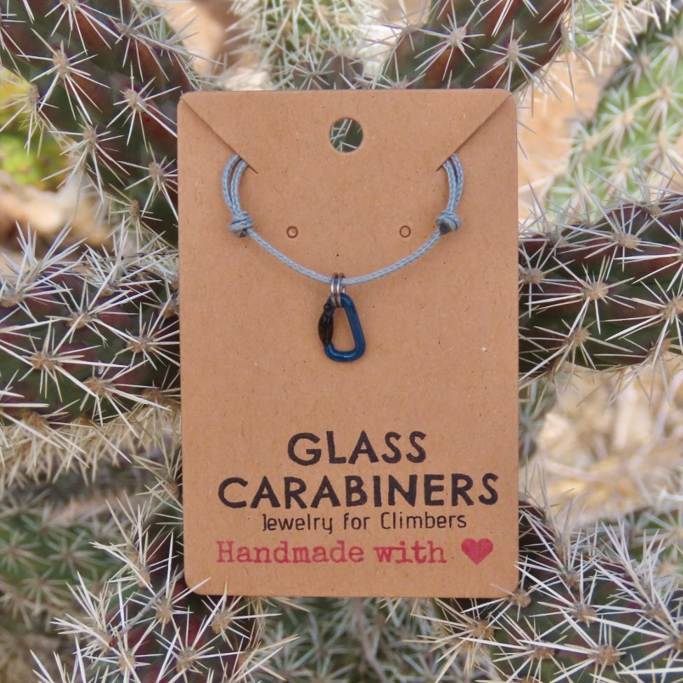 Deep Blue Necklace | Climbing Gift | Glass Carabiner