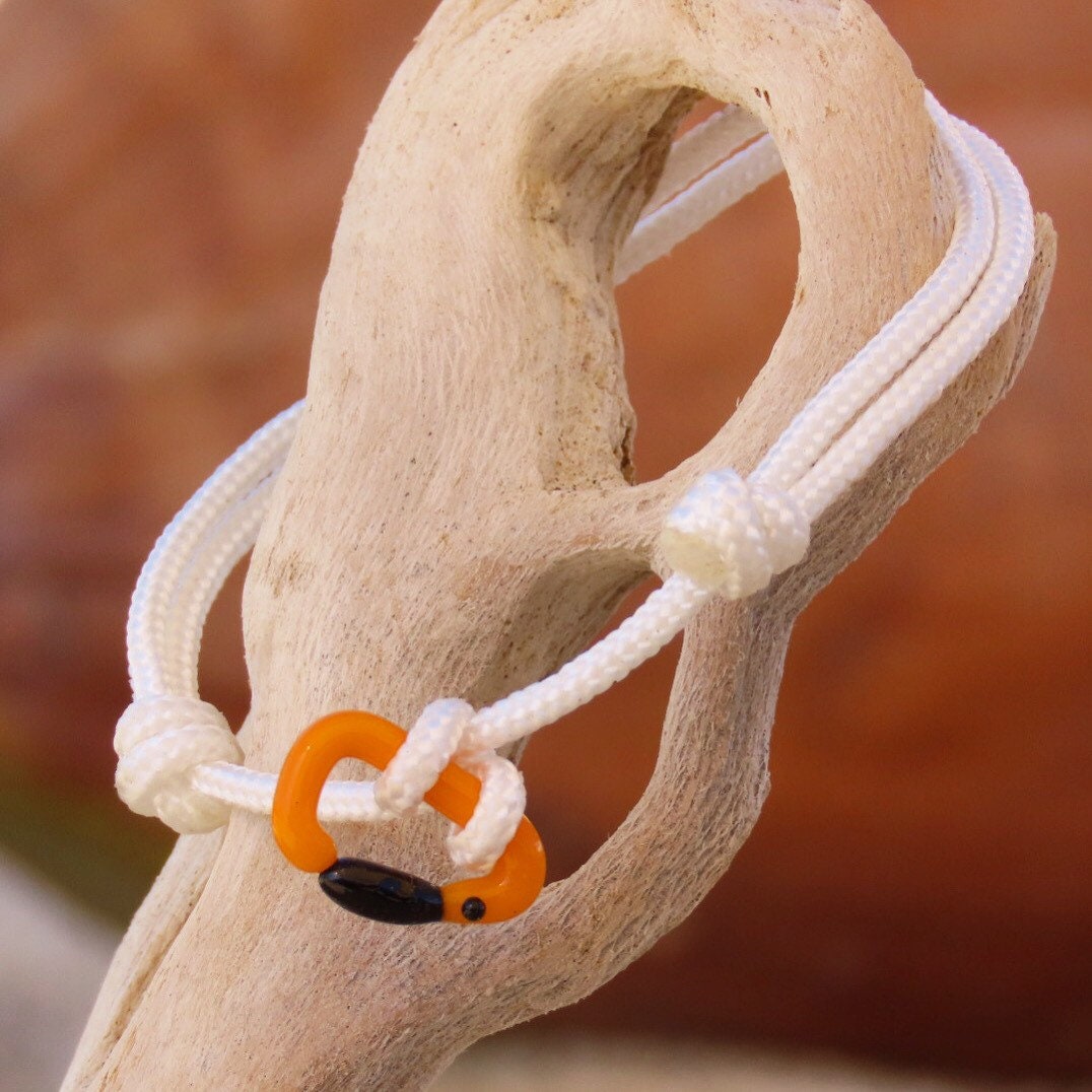 Orange Bracelet | Glass Carabiner | Rock Climbing Gift