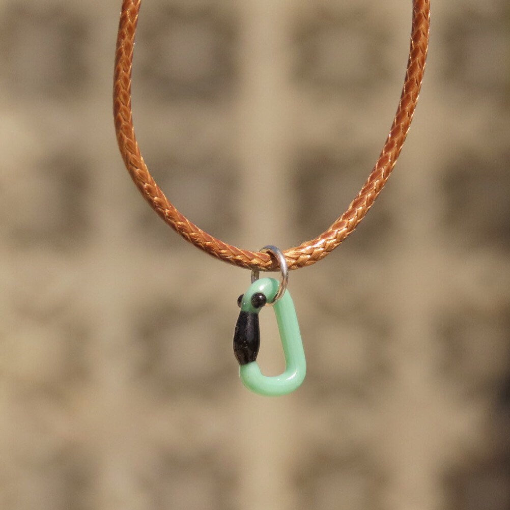 Mint Necklace | Climbing Gift | Glass Carabiner