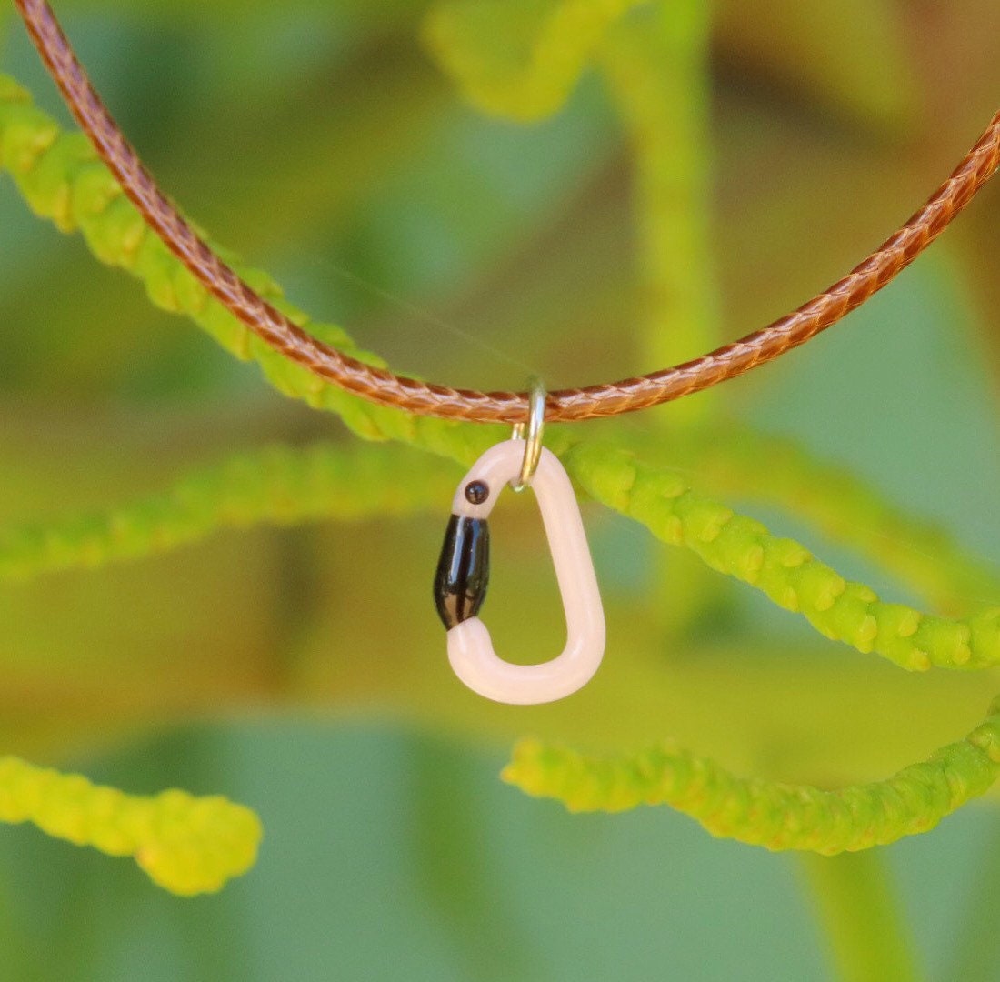 Pink Necklace | Climbing Gift | Glass Carabiner