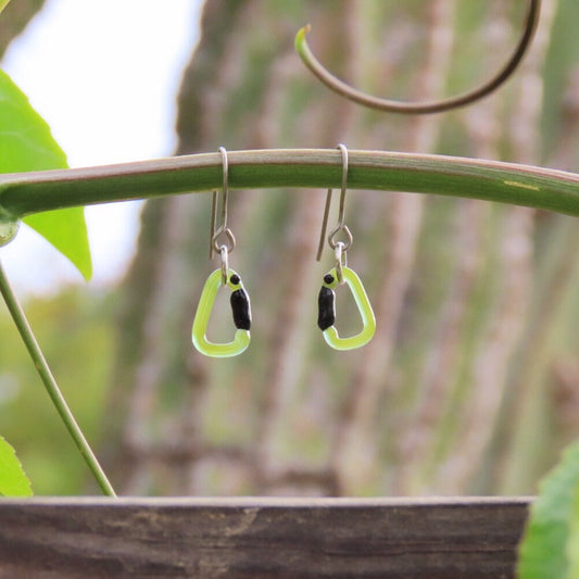 Roswell Earrings | Gift for a Climber | Glass Carabiners
