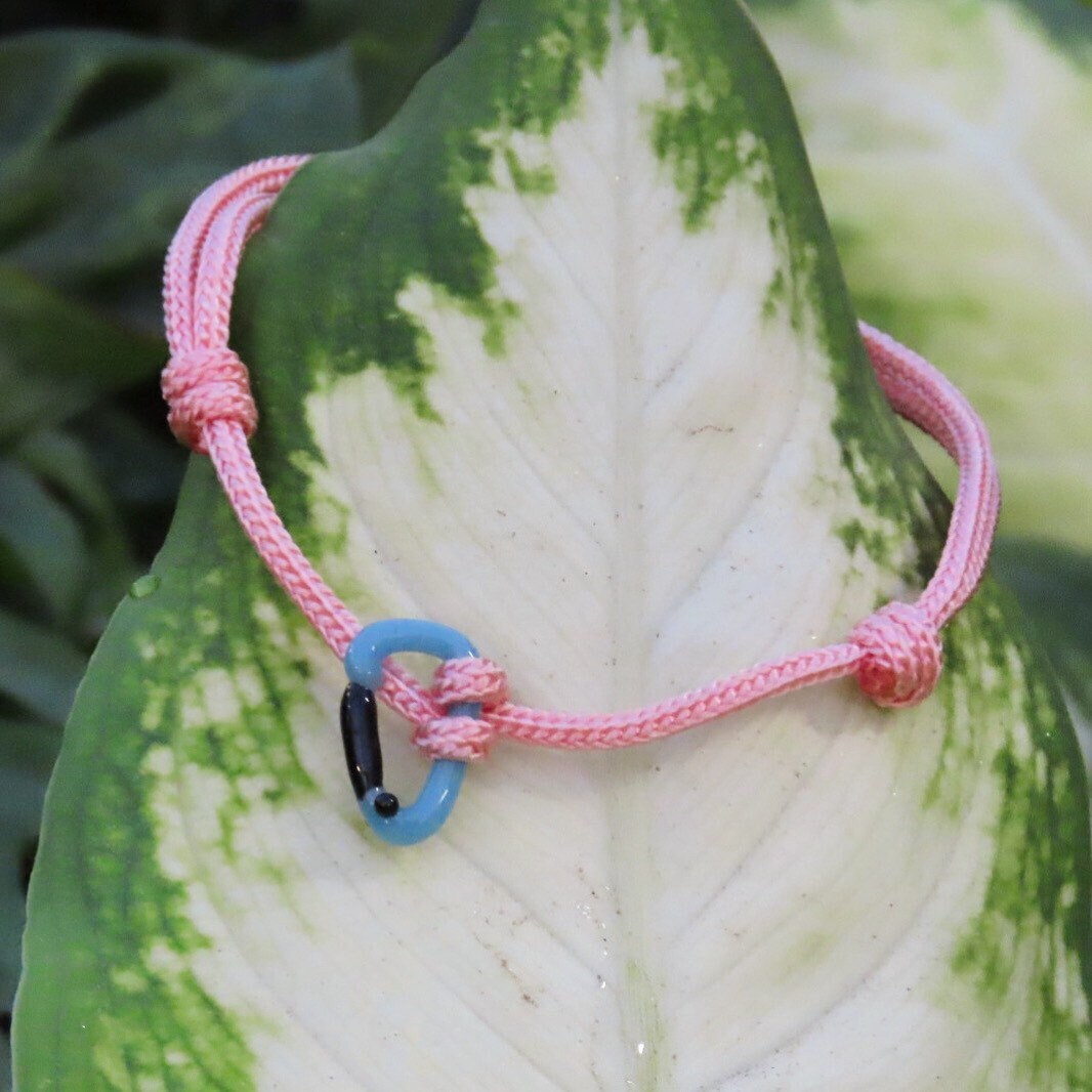 Baby Blue Bracelet | Glass Carabiners | Rock Climbing Gift