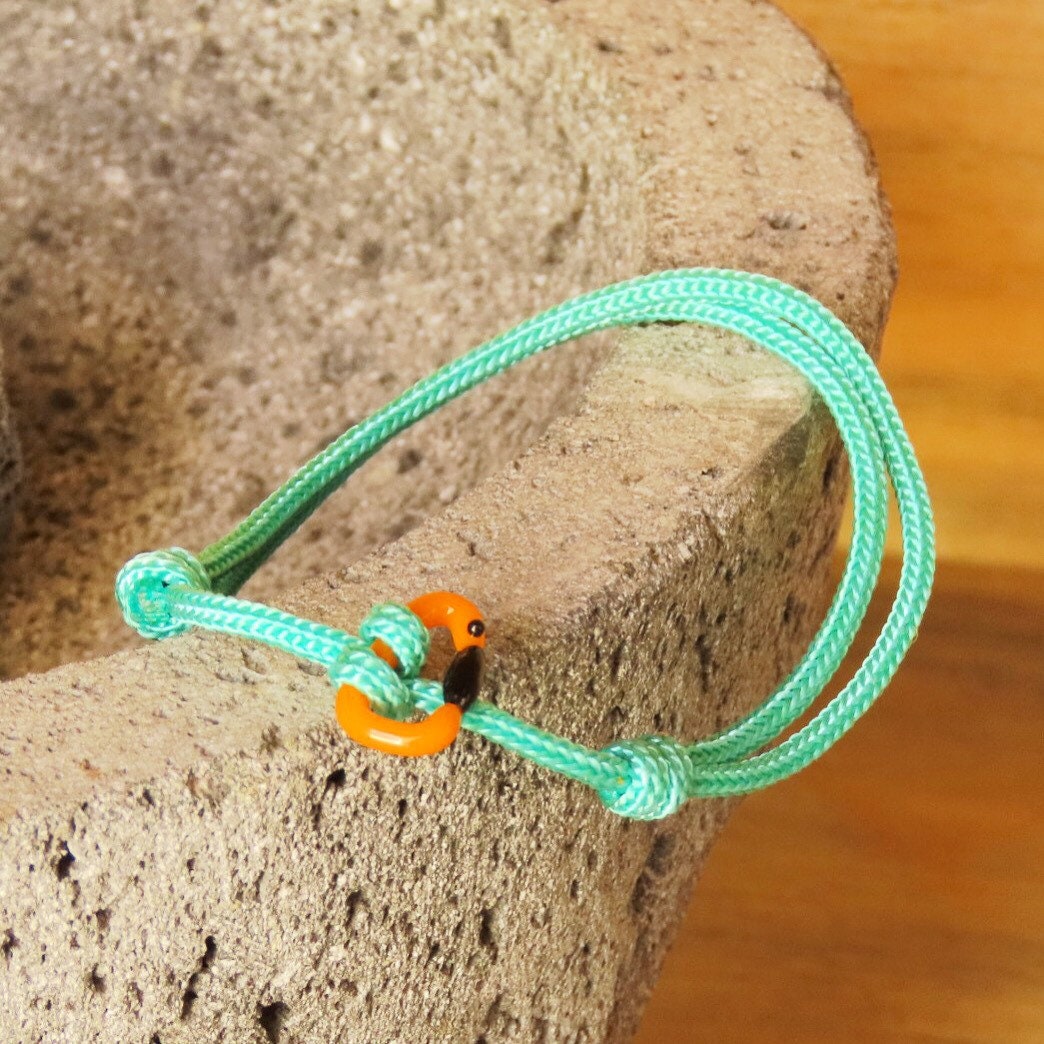 Orange Bracelet | Glass Carabiner | Rock Climbing Gift