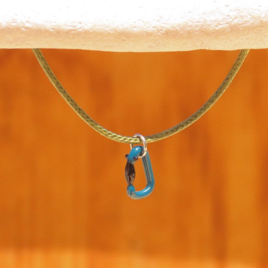 Deep Blue Necklace | Climbing Gift | Glass Carabiner