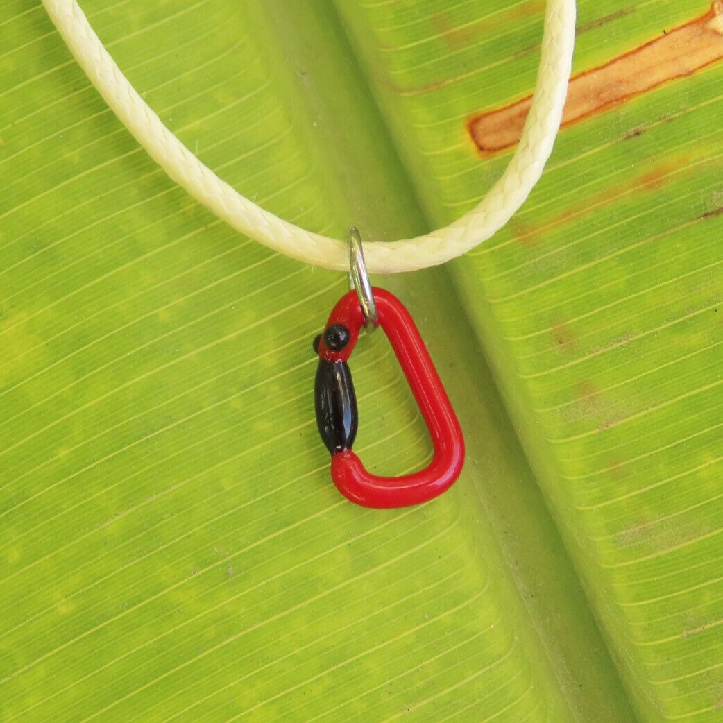 Red Necklace | Climbing Gift | Glass Carabiner