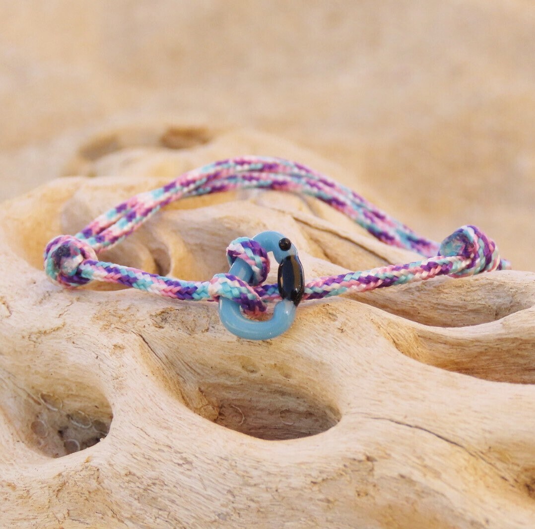 Baby Blue Bracelet | Glass Carabiners | Rock Climbing Gift