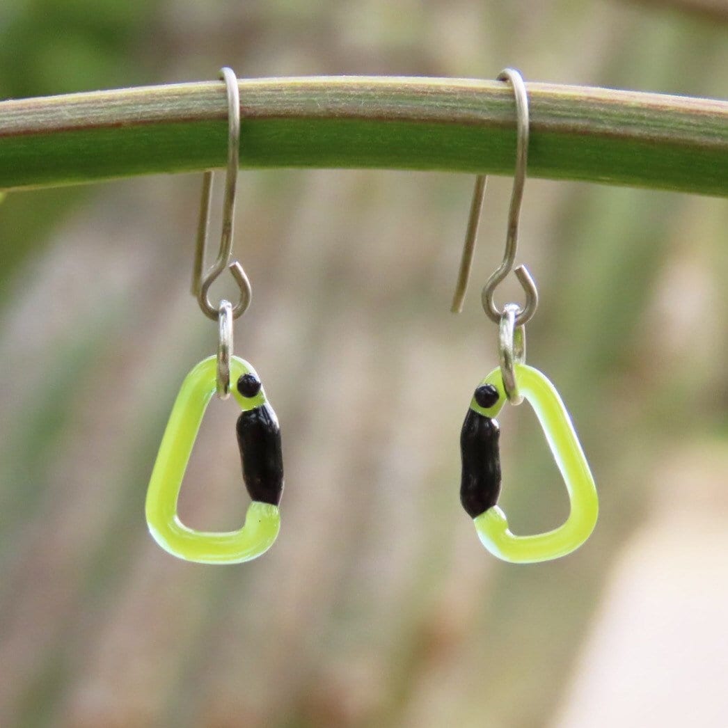 Roswell Earrings | Gift for a Climber | Glass Carabiners