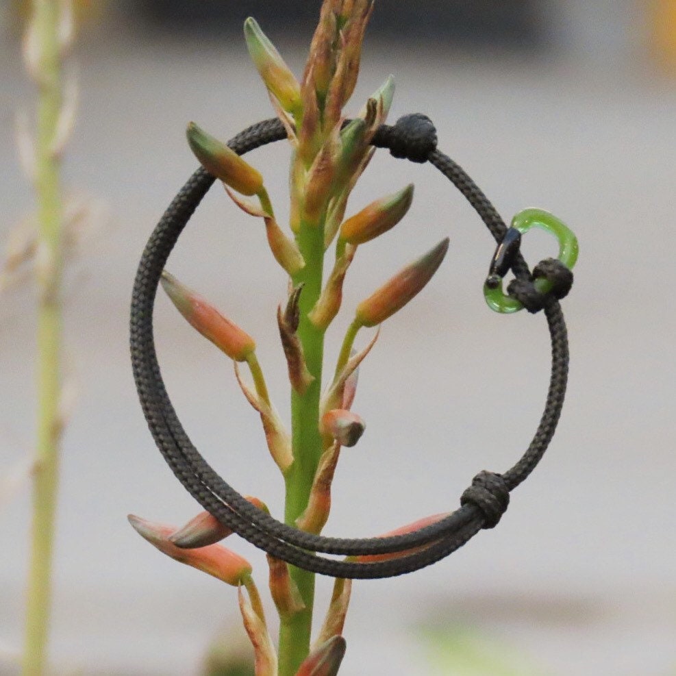 Green Bracelet | Glass Carabiners | Rock Climbing Gift