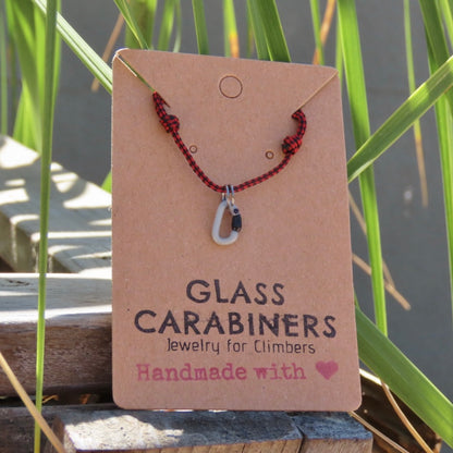 Gray Necklace | Climbing Gift | Glass Carabiner
