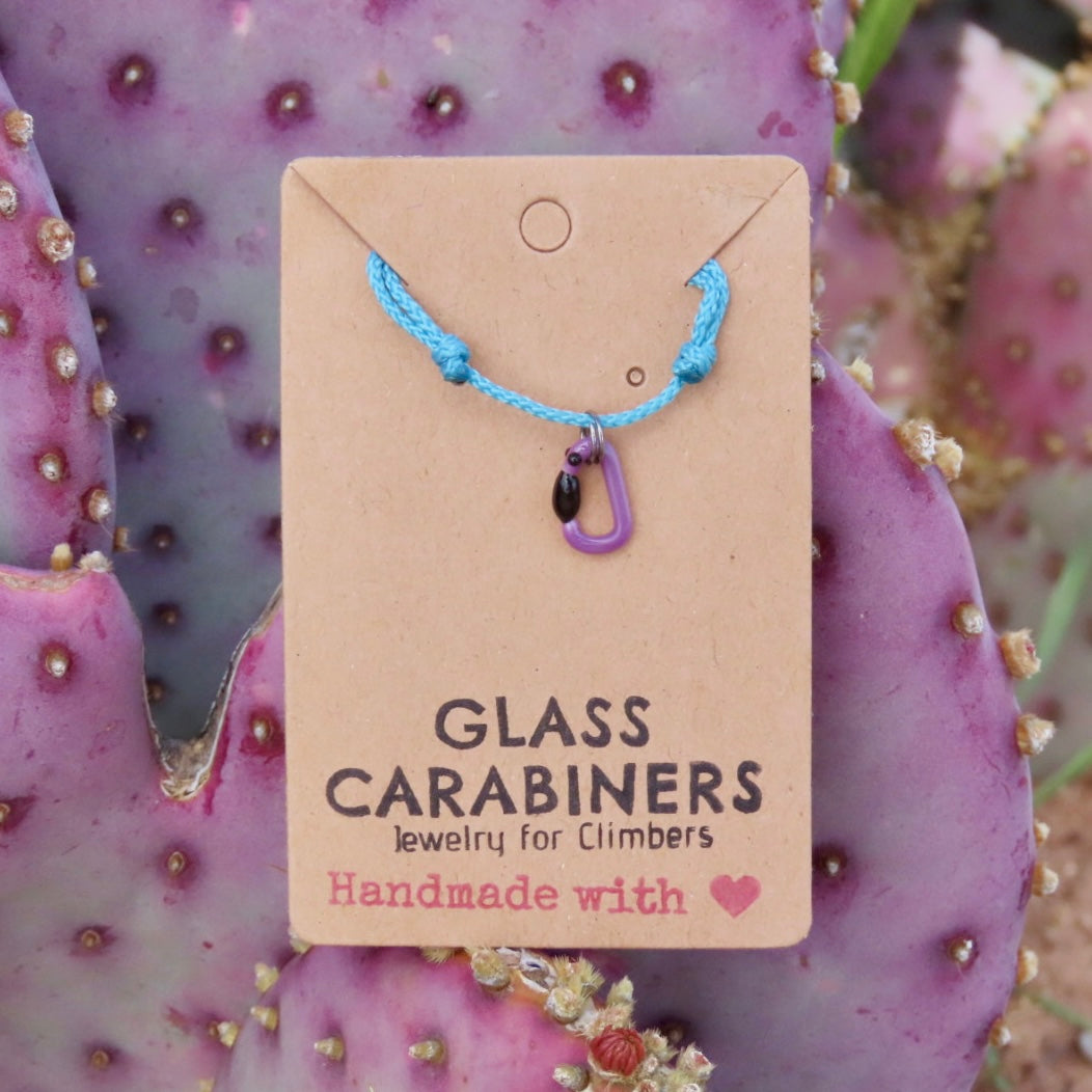 Purple Necklace | Climbing Gift | Glass Carabiner