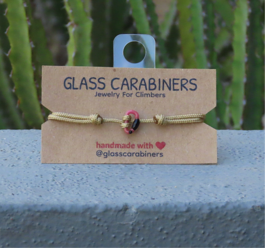 NEW Hot Pink Bracelet |Glass Carabiner | Rock Climbing Gift