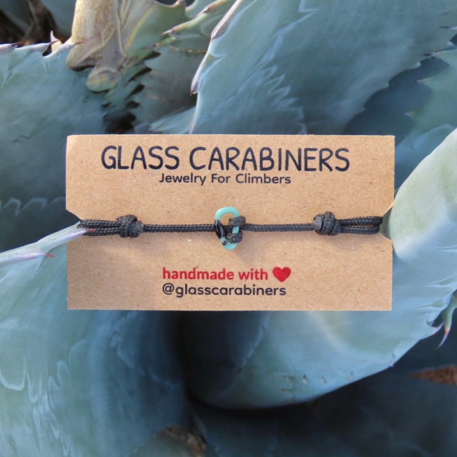 Mint Green Bracelet | Glass Carabiner | Rock Climbing Gift