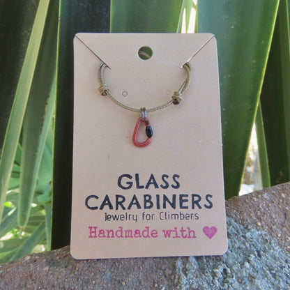 Coral Necklace | Climbing Gift | Glass Carabiner