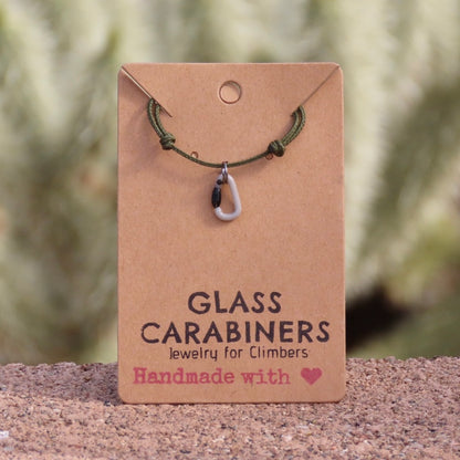 Gray Necklace | Climbing Gift | Glass Carabiner