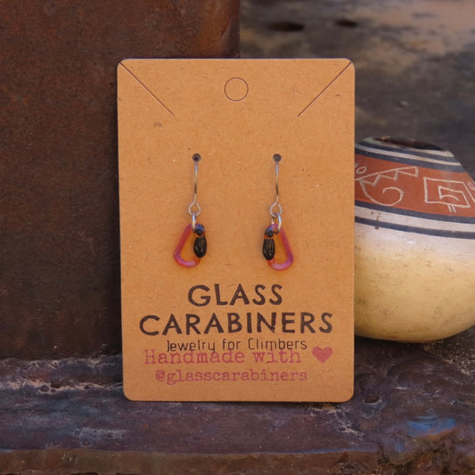 NEW Mai Tai Earrings | Gift for a Climber | Glass Carabiners