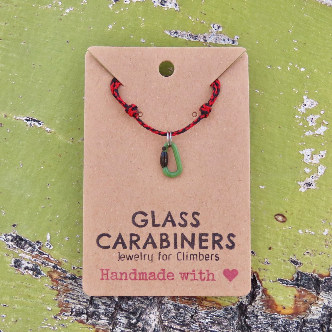 Green Necklace | Climbing Gift | Glass Carabiner