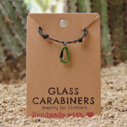 Green Necklace | Climbing Gift | Glass Carabiner